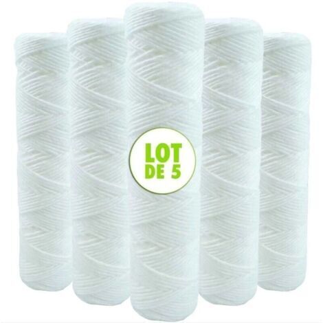 Lot de 5 Cartouches Bobinée Filtre à Eau Anti Sédiments - Compatibles Filtre 10 pouces
