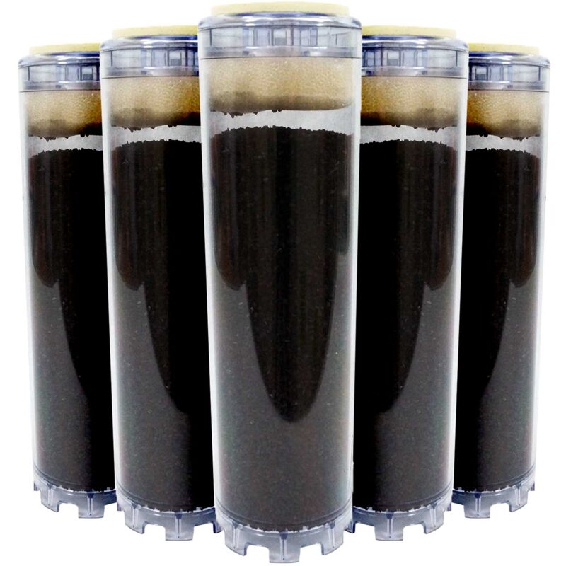Lot de 5 Cartouches au Charbon Actif 9 pouces 3/4 - Elimination du Chlore / Mauvais Goût et Odeurs pour l'Eau de Boisson