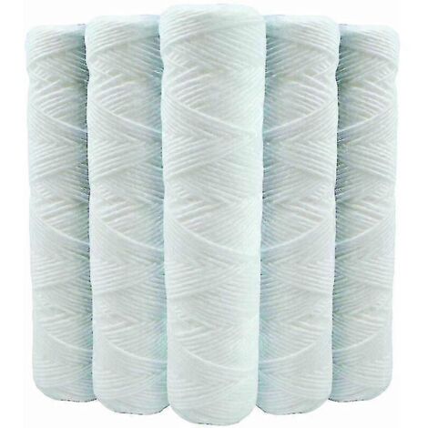 Lot de 5 cartouches filtrantes spiralées anti-sédiments 23 cm (9 pouces), 3/4 à 5 microns, compatibles avec les filtres de 25 cm (10 pouces), fabriquées en France - kryc