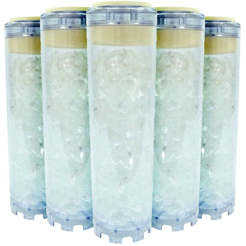 Lot de 5 Cartouches Polyphosphate 9 pouces 3/4 - Cartouches Anti Calcaire Anti Tartre Protège vos Appareils Fabriqué en France