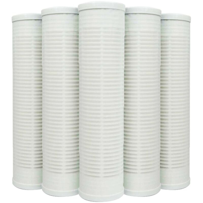 Lot de 5 Cartouches Lavables Nylon Filtre à Eau Sédiments 9 pouces 3/4 - 60 microns Fabriquées en France
