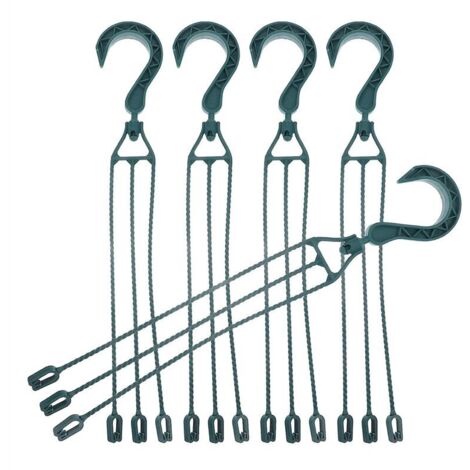 Lot de 5 chaînes de suspension en plastique pour jardinières, crochets de suspension rotatifs à 360° pour paniers suspendus et pots de fleurs (vert)