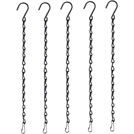 Lot de 5 Chaînes de Suspension pour Nichoirs, Jardinières, Lanternes et Décorations (24cm, Noir)