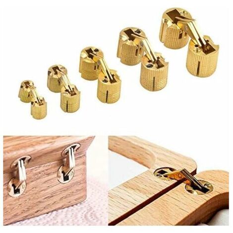 Lot de 5 charnières invisibles en cuivre pur 10 mm pour boîte à bijoux, boîte cadeau, plans de travail
