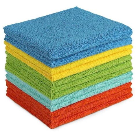 Lot de 5 Chiffon, microfibre et lingette, Torchons Lavette Microfibre Ménage Plus Doux, Plus Absorbants, Non Pelucheux, pour Maison, Cuisine, Voiture, Cenêtres e Vitre 30 x 30cm ,