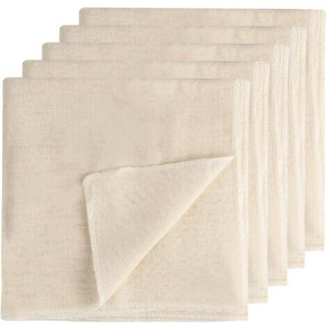 Lot de 5 chiffons à fromage en mousseline de coton non blanchi lavables pour filtrer le jus, le fromage, le beurre, le thé, le café (60 x 60 cm)