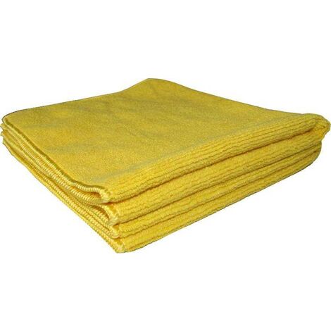 Lot de 5 chiffons microfibre jaune 38x38cm - TAMPEL - les microfibres