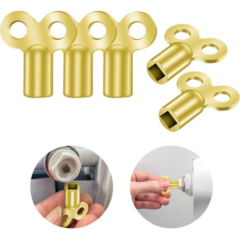 Lot de 5 - Clé de purge radiateur - Clé de chauffage - En alliage de zinc robuste - Pour évacuation d'air et économie d'énergie - Usage domestique et commercial - Argenté - 2,5x2,3cm