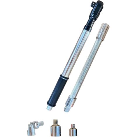 Lot de 5 clés à cliquet robustes 1,27 cm avec barre d'extension et douilles pour réparation automobile, entretien industriel, poignée ergonomique antidérapante -