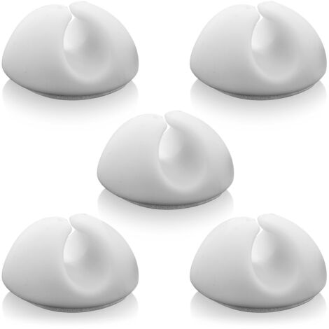 Lot de 5 clips de fixation pour câbles jusqu'à 8 mm, blanc.-AquaForge