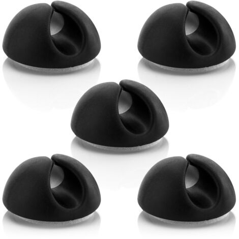 Lot de 5 clips de fixation pour câbles jusqu'à 8 mm, blanc et noir.-AquaForge