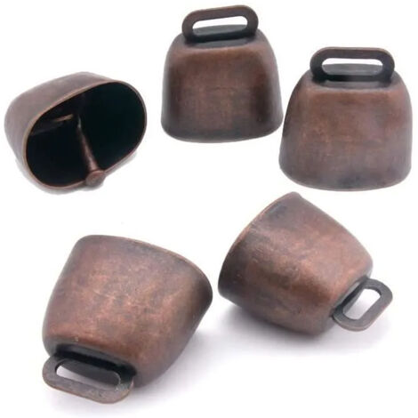 Lot de 5 cloches en cuivre pour chiens, cloches en métal pour vache, cheval, mouton, chats, petits animaux de compagnie (bronze