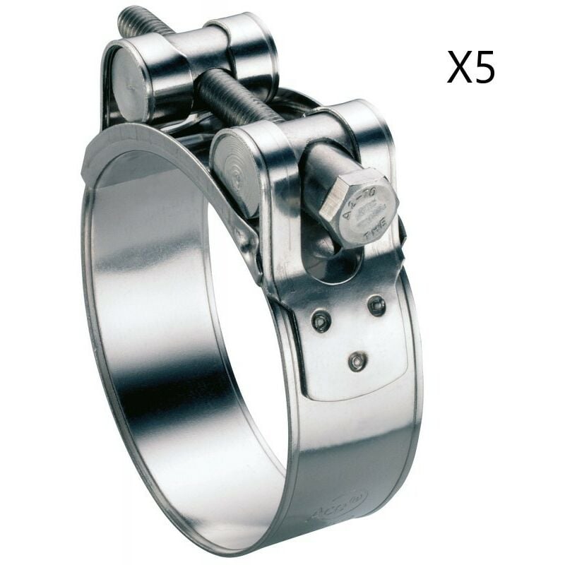 Sans Marque - Lot de 5 Colliers Inox Tourillons de Serrage 92 - 97mm - mag