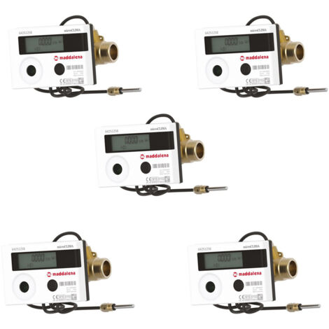 Lot de 5 Compteurs énergie thermique à jet unique standard calibre 20 - mâle 1" (26/34) - Sferaco