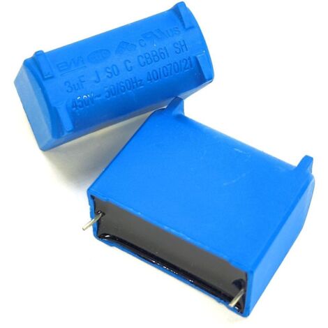 Lot de 5 condensateurs à film bleu BM 3UF 450V, qualité industrielle, haute fréquence, haute capacité, faible ESR, montage traversant, 3 µF, adaptés aux onduleurs/alimentations/variateurs de puissance