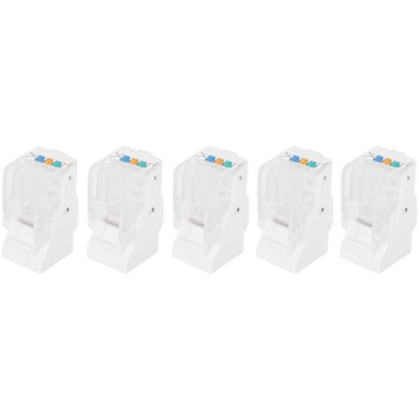 Lot de 5 connecteurs CAT3 RJ11, connecteurs téléphoniques modulaires, connecteur 6P4C  AWG26  Convient pour les applications téléphoniques, fax, vocales dans les systèmes de câblage