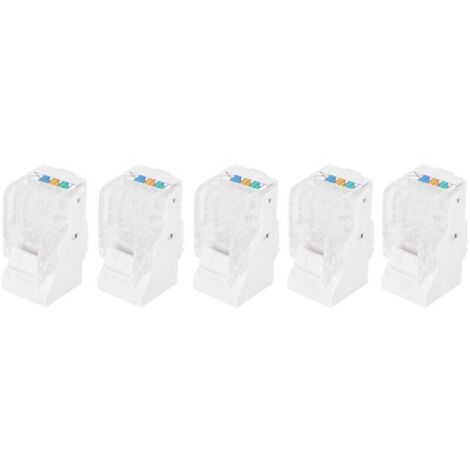 Lot de 5 connecteurs CAT3 RJ11, connecteurs téléphoniques modulaires, connecteur 6P4C AWG26 Convient pour les applications téléphoniques, fax, vocales dans les systèmes de câblage