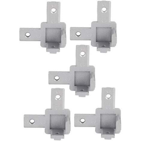 Lot de 5 connecteurs d'angle à 3 voies à 90 degrés en alliage de zinc pour profilés en aluminium de type T (norme européenne 3030)