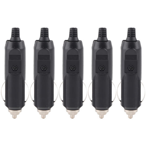 Lot de 5 connecteurs mâles allume-cigare 12V/24V 5A pour voiture (à monter soi-même).