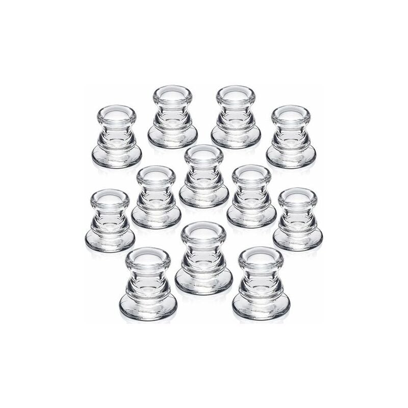 Lot de 12 bougeoirs votifs transparents – Bougeoirs transparents en verre pour centres de table de mariage, décoration de fête et centre de table