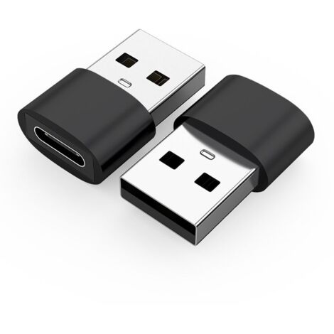 Lot de 5 convertisseurs USB-C mâle vers USB femelle pour connexion et recharge rapide - Noir