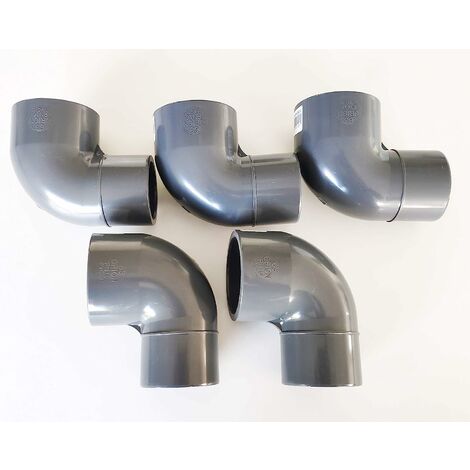 Lot de 5 Coudes PVC Pression 90° Male Femelle / 63mm intérieur vers 63mm extérieur intérieur PN16 / Piscine et arrosage