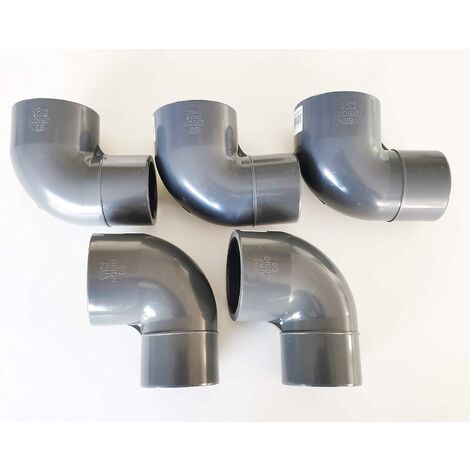 Lot de 5 Coudes réduit PVC Pression 90° / 63mm intérieur vers 50mm intérieur intérieur PN16 / Piscine et arrosage