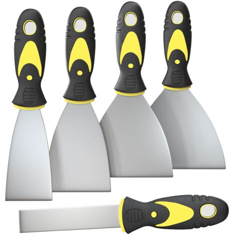 Lot de 5 couteaux à enduire 1-5 pouces, racloirs pour plâtre, peinture et retouche murale