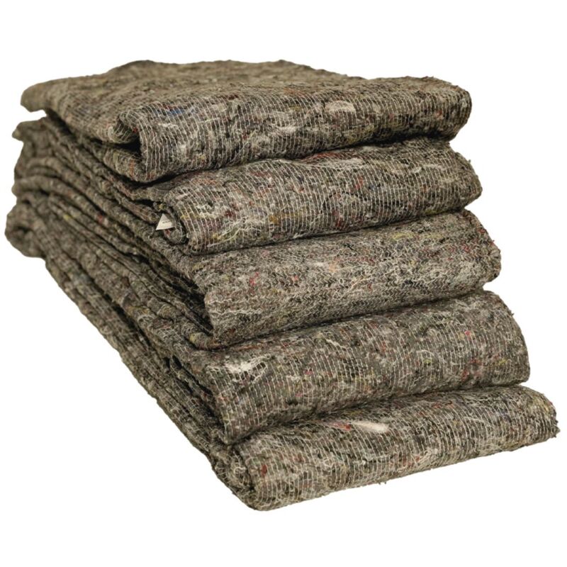 Lot de 5 couvertures garde meuble, protection déménagement LNT France : 150 x 200 cm, 300 gr/m², fibres recyclées