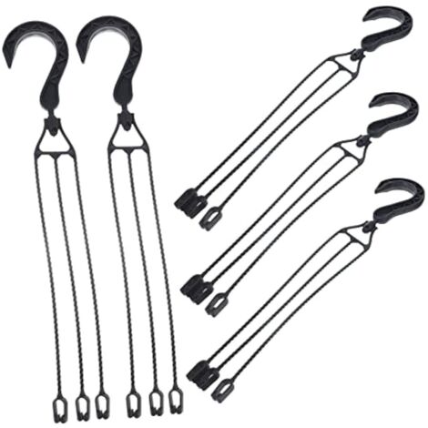 Lot de 5 Crochets Muraux en Plastique Noir pour Pots de Fleurs Suspendus, 40 cm, Rotation 360°, Idéal Jardin, Balcon et Terrasse