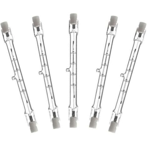 Lot de 5 Dimmable 118mm 400W Ampoule Halogène Crayon AC220-240V J118 Projecteur Halogène Linéaire pour l’éclairage de paysage, sécurité, lampadaire