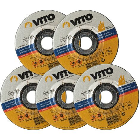 Lot de 5 Disques à tronçonner 230 x 3mm Meuleuse Alesage 22,5 VITO
