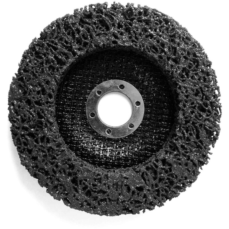 Lot de 5 disques de nettoyage grossier CSD, diamètre : 125 mm CBS pour meuleuse d'angle, à bandes, en nylon tissé, noirs