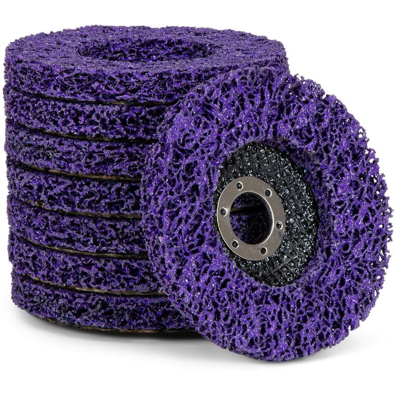 Lot de 5 disques de nettoyage, pour meuleuse d'angle, csd, grossiers, diamètre : 125 mm, violets