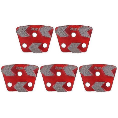Lot de 5 disques de ponçage diamantés à liant métallique, grain 30, pour ponceuse à béton.