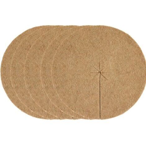 Lot de 5 Disques Paillage Ø40cm en Feutre de Jute – Protection contre Gel et Herbes pour Plantes