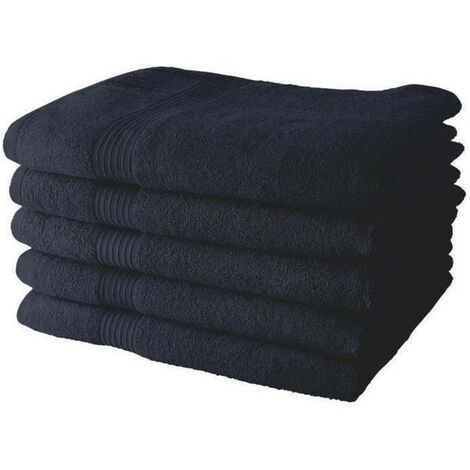 Lot de 5 draps de bain TODAY 70x130 cm 100% coton - Bleu marine