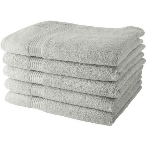 Lot de 5 Draps de Bain TODAY 70x130 cm 100% Coton - Craie