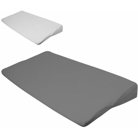 Lot de 5 draps housse 100% coton pour plan incliné - 60 cm de large - Gris - Monsieur Bébé