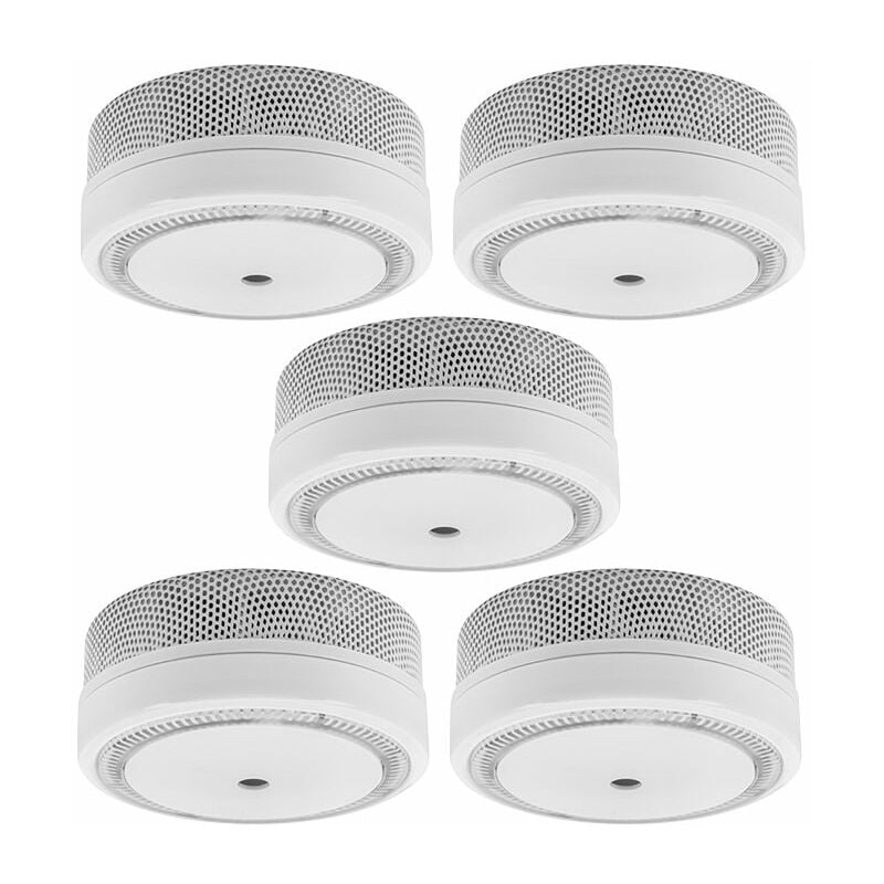 Evacuate - Lot de 5 détecteurs de fumée nf autonomie 10 ans