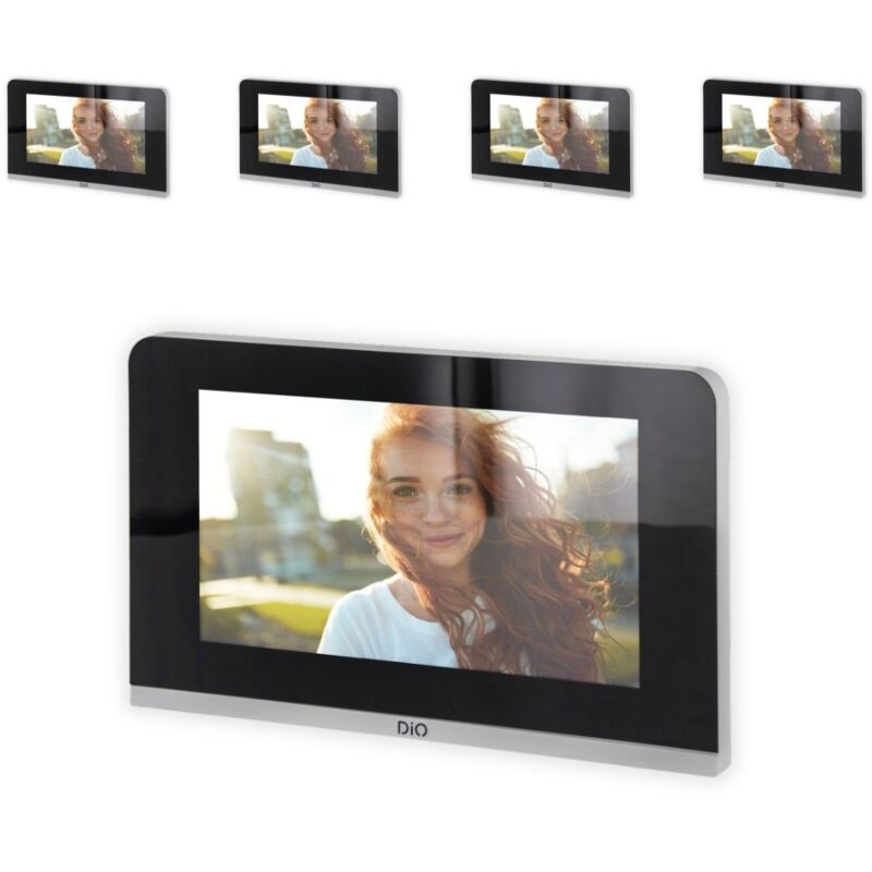 Dio Connected Home - Lot de 5 écrans filaires pour visiophone spécial appartement 7'' - Noir - Chacon
