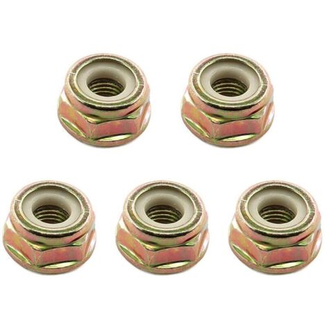 Lot de 5 écrous universels filetés à gauche M10 x 1,25 pour tondeuse à gazon, débroussailleuse, coupe-bordure
