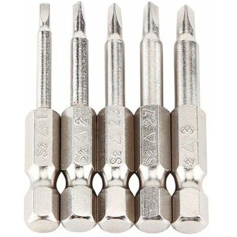 Lot de 5 embouts de tournevis hexagonaux triangulaires de 50 mm (1/4") à aimant puissant pour tournevis électriques, tournevis manuels et perceuses sans fil-AquaForge