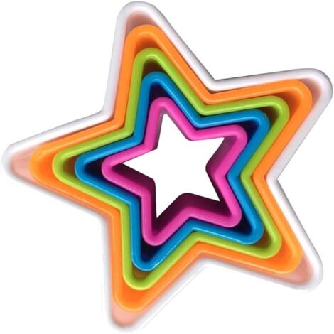 Lot de 5 emporte-pièces en forme d'étoile en plastique pour cuisine, anniversaire, Noël