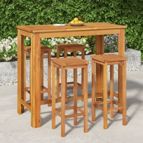 Lot de 5 Ensemble à manger de jardin,Mobilier de salle à manger Bois d'acacia solide HH83552