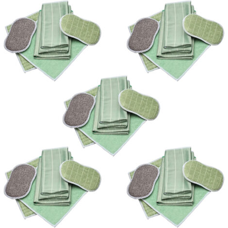 Lot de 5 ensembles de 6 pièces Chiffon Bambou Microfibre pour Vitres Miroirs Carreaux Carrosserie Microfibre Bambou Vitre Ménage Salle de Bain