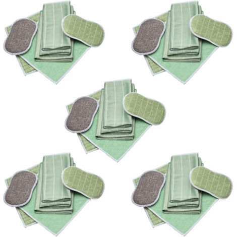 Lot de 5 ensembles de 6 pièces Chiffon Bambou Microfibre pour Vitres Miroirs Carreaux Carrosserie Microfibre Bambou Vitre Ménage Salle de Bain