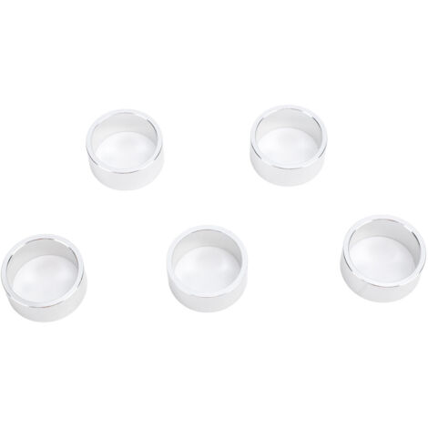 Lot de 5 entretoises de direction pour vélo, sans filetage, en alliage d'aluminium, compatibles avec les fourches de 28,6 mm (épaisseur 15 mm, couleur argent).
