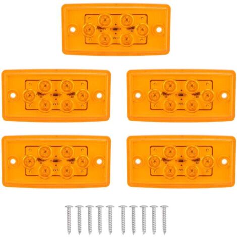 Lot de 5 feux de gabarit LED 12 V, ambre, étanches IP65, pour camion, camping-car, yacht