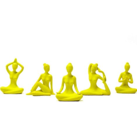Lot de 5 figurines en résine pour yoga, accessoires miniatures de décoration, modèles de photographie, cadeaux pour mariage, pendaison de crémaillère, anniversaire.
